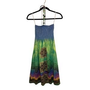 Y2K Boho Tie Dye Halter Dress